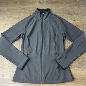 Lucy Women’s Charcoal Grey Performance Zip Up Light Weight Tech Jacket, size XS